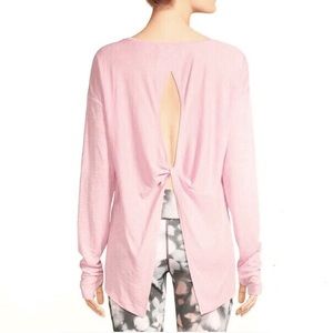 ASKYA Open Back Twist Back Long Yoga Sleeve Top Shirt